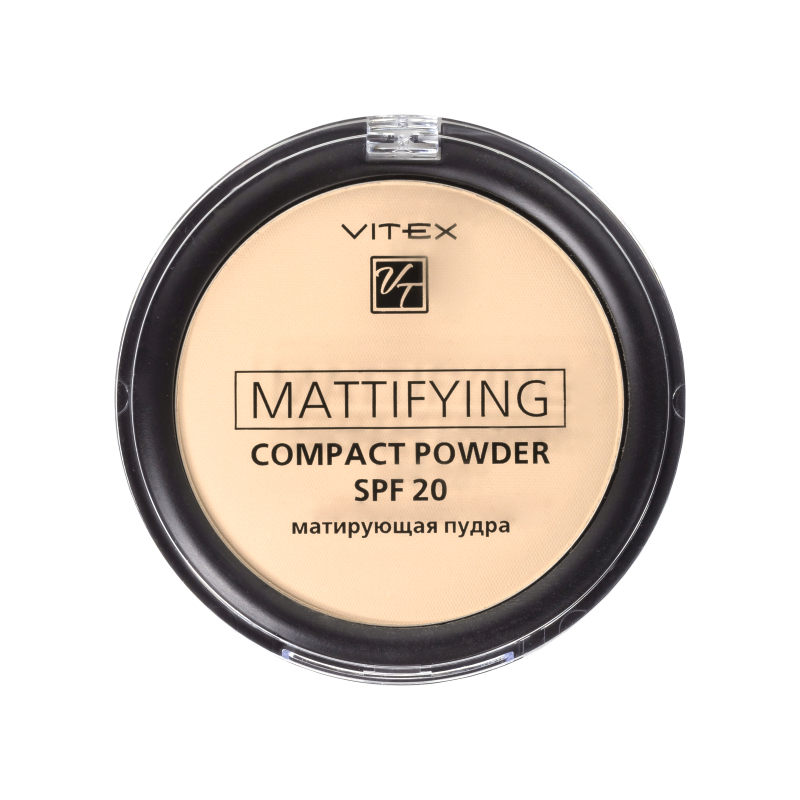 VITEX Матирующая компактная пудра для лица Mattifying compact powder SPF20, тон 04, Польша, ГТД 0652