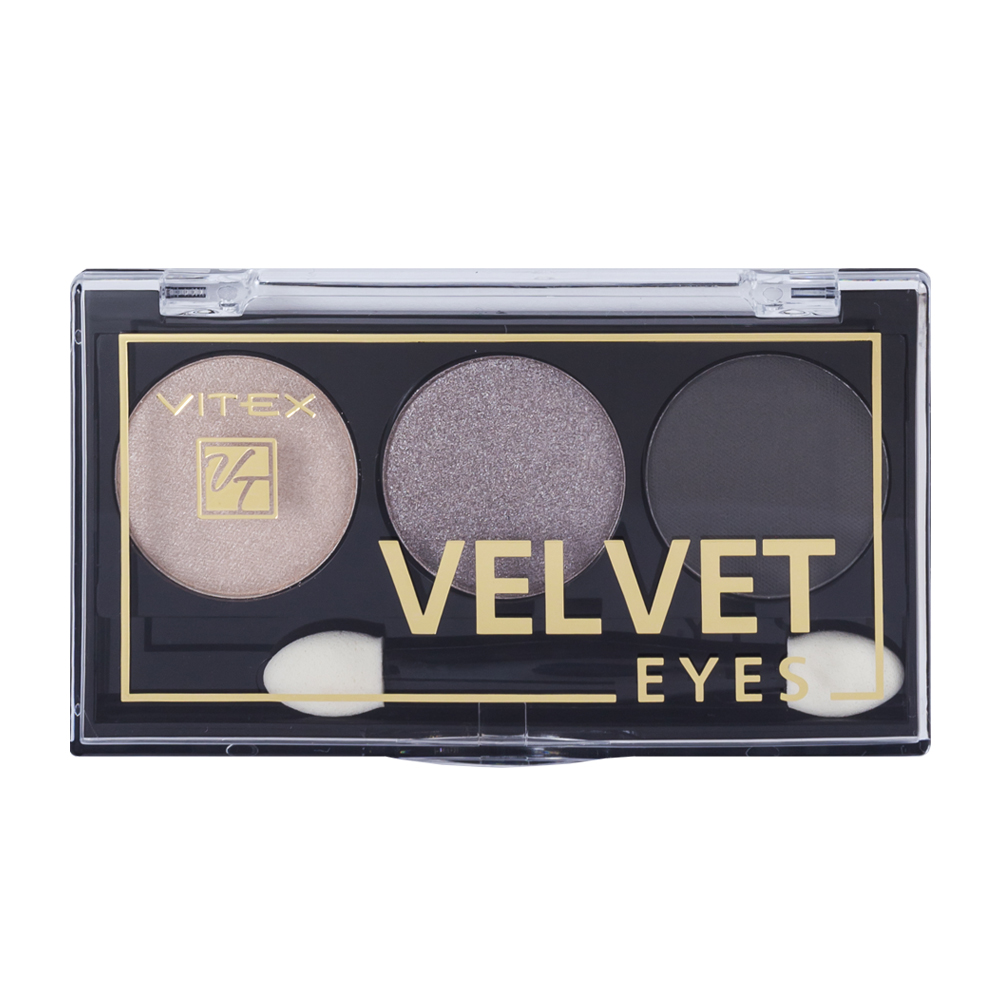 VITEX Компактные тени для век VELVET EYES Тон 01 Smoky eyes, Польша, ГТД 07260/141021/0033462